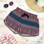 Winter Holiday Knitted Pattern Print Women's Shorts