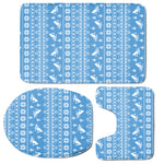 Winter Ski Knitting Pattern Print 3 Piece Bath Mat Set