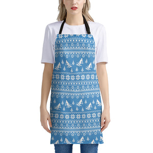 Winter Ski Knitting Pattern Print Apron