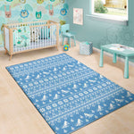 Winter Ski Knitting Pattern Print Area Rug