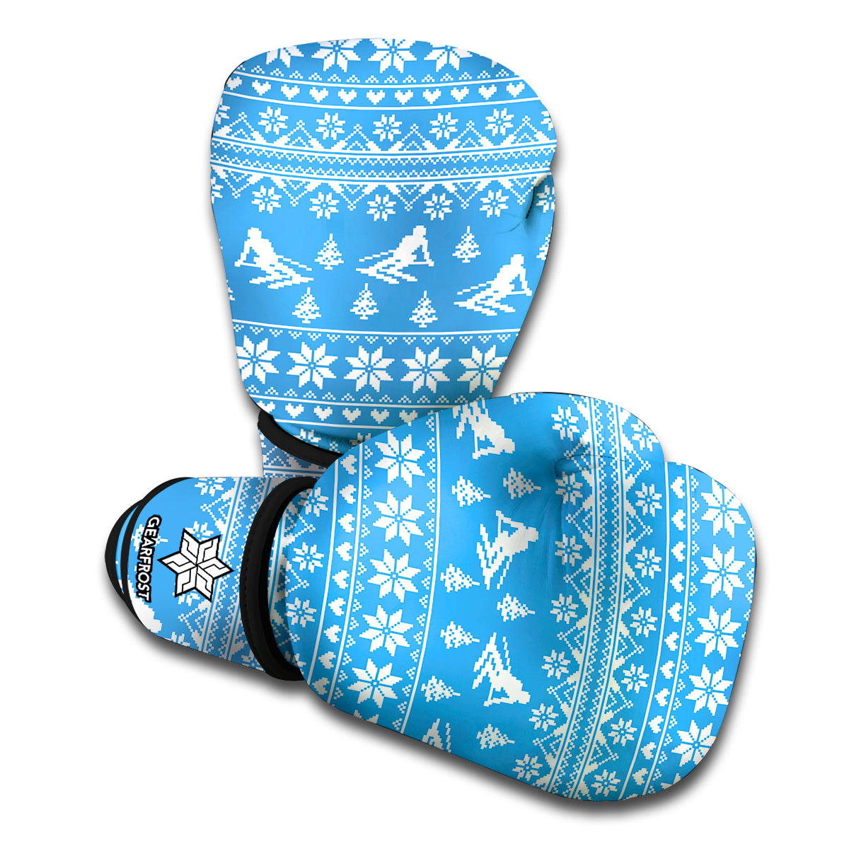 Winter Ski Knitting Pattern Print Boxing Gloves