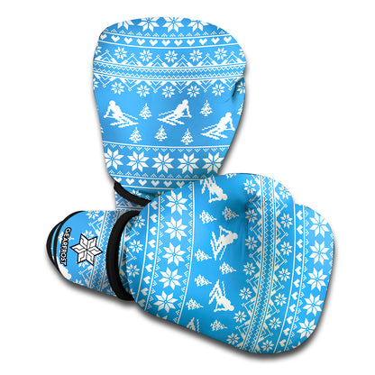Winter Ski Knitting Pattern Print Boxing Gloves