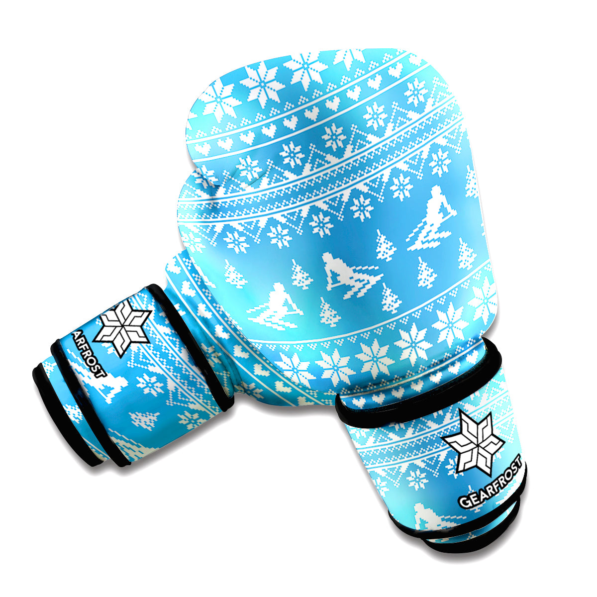 Winter Ski Knitting Pattern Print Boxing Gloves