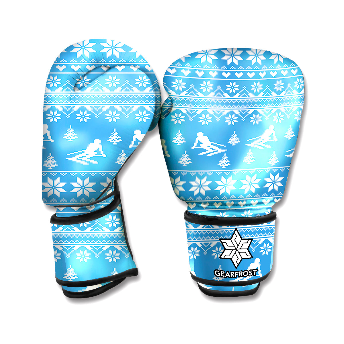 Winter Ski Knitting Pattern Print Boxing Gloves