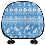 Winter Ski Knitting Pattern Print Car Headrest Covers