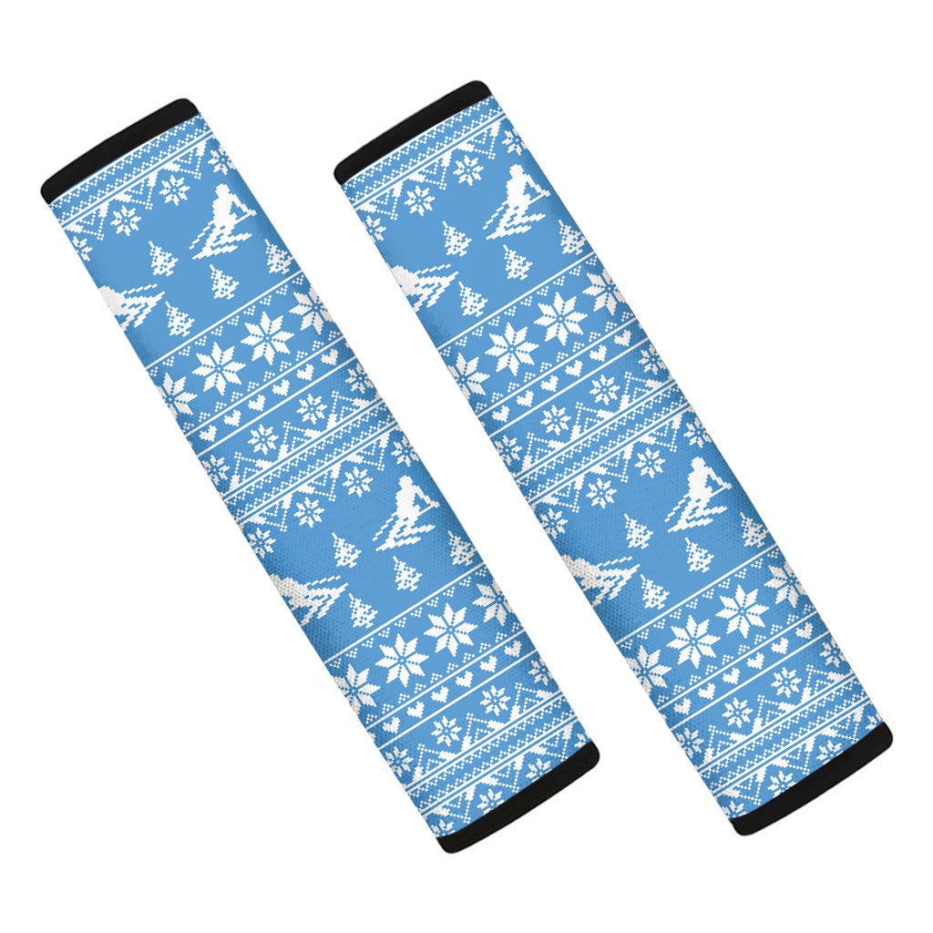 Winter Ski Knitting Pattern Print Car Seat Belt Covers
