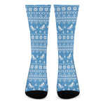 Winter Ski Knitting Pattern Print Crew Socks