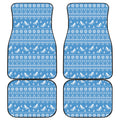 Winter Ski Knitting Pattern Print Front and Back Car Floor Mats
