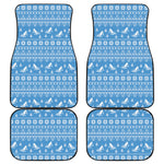 Winter Ski Knitting Pattern Print Front and Back Car Floor Mats