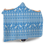 Winter Ski Knitting Pattern Print Hooded Blanket