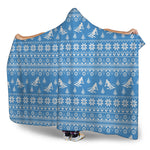 Winter Ski Knitting Pattern Print Hooded Blanket