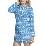 Winter Ski Knitting Pattern Print Hoodie Dress