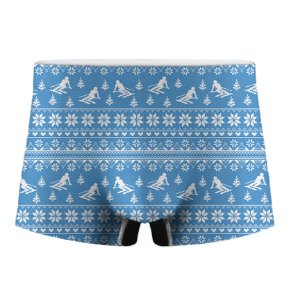 Winter Ski Knitting Pattern Print Men's Boxer Briefs