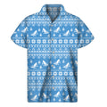Winter Ski Knitting Pattern Print Men's Short Sleeve Shirt