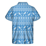 Winter Ski Knitting Pattern Print Men's Short Sleeve Shirt