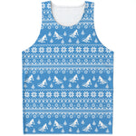 Winter Ski Knitting Pattern Print Men's Tank Top
