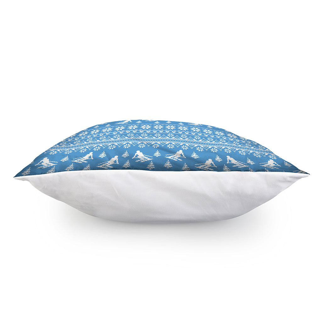 Winter Ski Knitting Pattern Print Pillow Cover