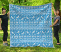Winter Ski Knitting Pattern Print Quilt