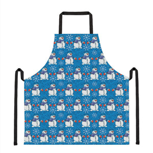 Winter Snowman Pattern Print Apron