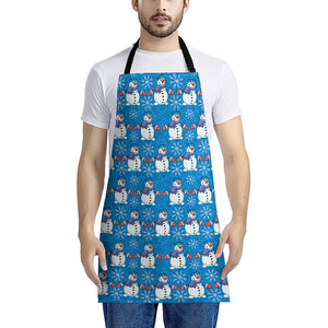 Winter Snowman Pattern Print Apron