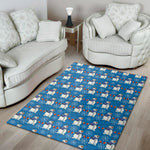 Winter Snowman Pattern Print Area Rug