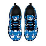 Winter Snowman Pattern Print Black Sneakers