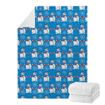 Winter Snowman Pattern Print Blanket