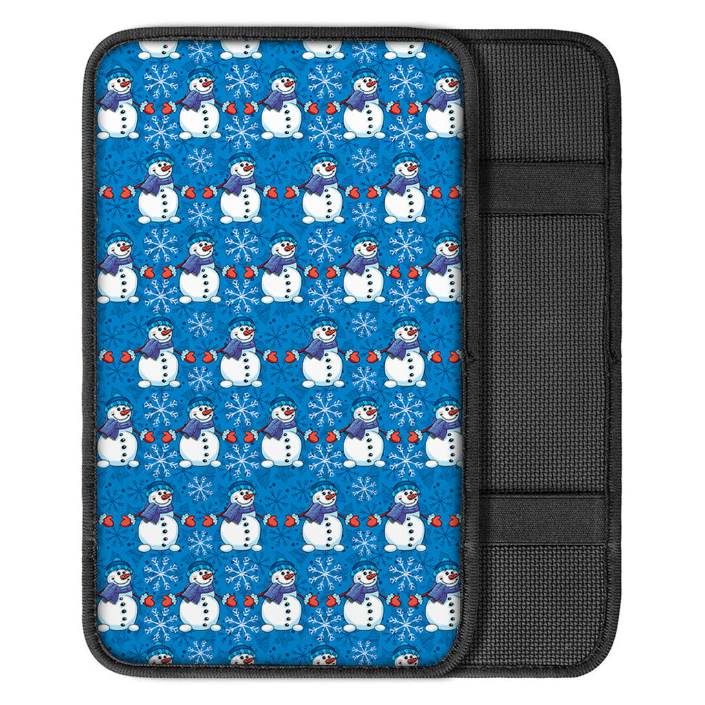 Winter Snowman Pattern Print Car Center Console Cover