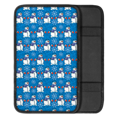 Winter Snowman Pattern Print Car Center Console Cover
