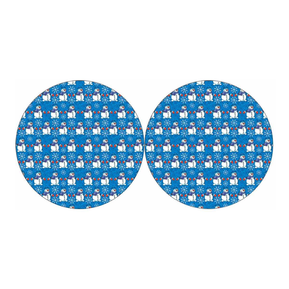 Winter Snowman Pattern Print Car Coasters