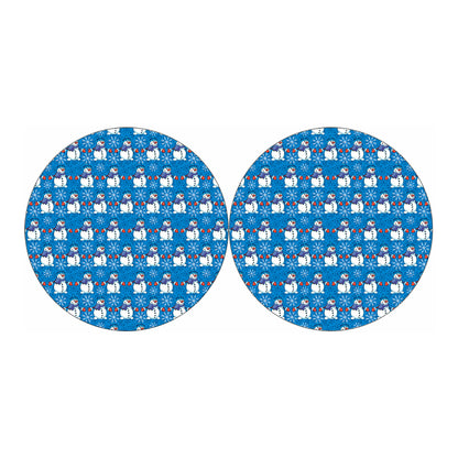 Winter Snowman Pattern Print Car Coasters
