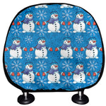 Winter Snowman Pattern Print Car Headrest Covers