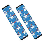 Winter Snowman Pattern Print Car Seat Belt Covers