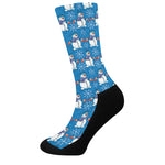 Winter Snowman Pattern Print Crew Socks
