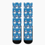 Winter Snowman Pattern Print Crew Socks