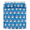 Winter Snowman Pattern Print Duvet Cover Bedding Set