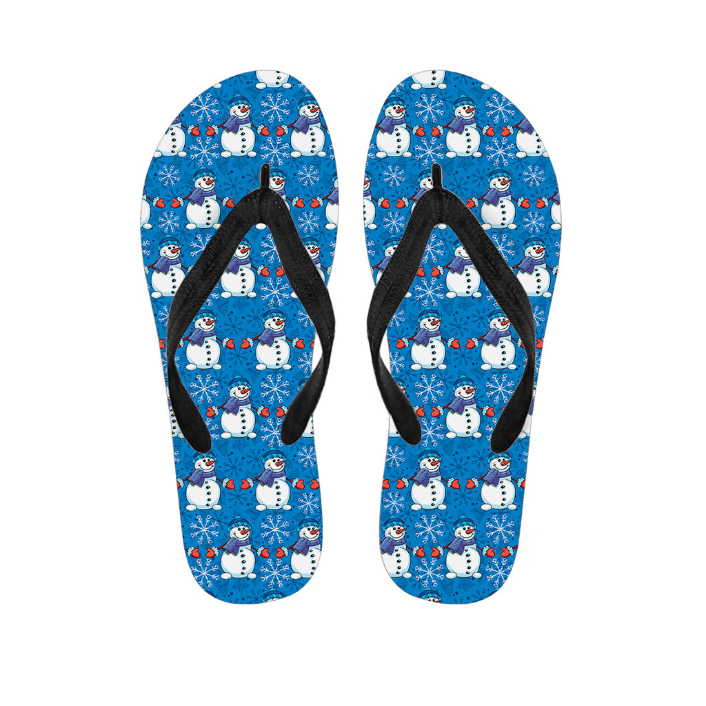Winter Snowman Pattern Print Flip Flops