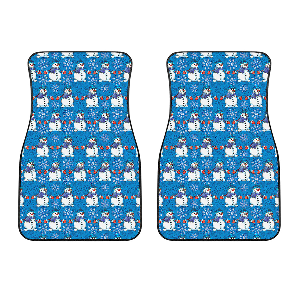 Winter Snowman Pattern Print Front Car Floor Mats