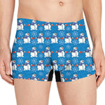 Winter Snowman Pattern Print Men's Boxer Briefs