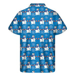 Winter Snowman Pattern Print Men's Short Sleeve Shirt