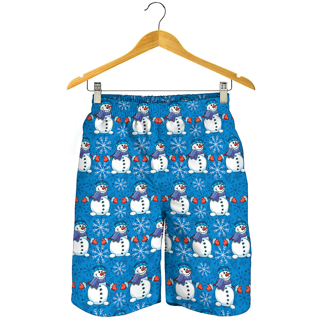 Winter Snowman Pattern Print Men's Shorts