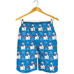 Winter Snowman Pattern Print Men's Shorts