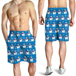 Winter Snowman Pattern Print Men's Shorts