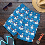 Winter Snowman Pattern Print Men's Shorts