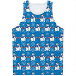 Winter Snowman Pattern Print Men's Tank Top
