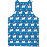 Winter Snowman Pattern Print Men's Tank Top