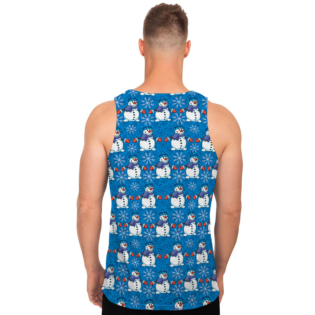 Winter Snowman Pattern Print Men's Tank Top