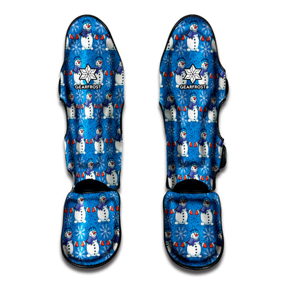 Winter Snowman Pattern Print Muay Thai Shin Guard