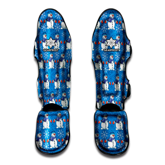 Winter Snowman Pattern Print Muay Thai Shin Guard