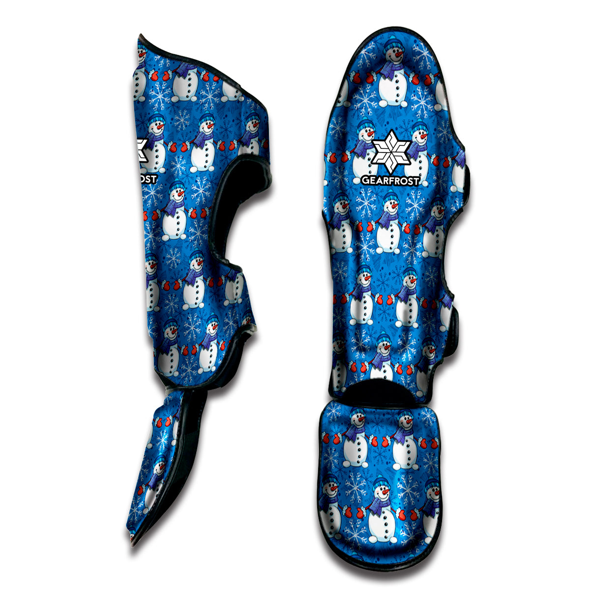 Winter Snowman Pattern Print Muay Thai Shin Guard